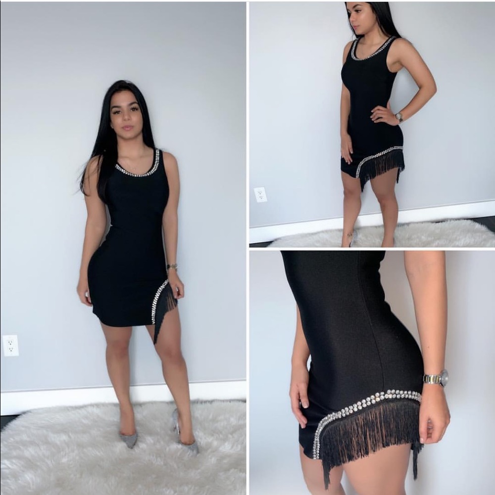 Ready For The Show Fringe Rhinestone Dress